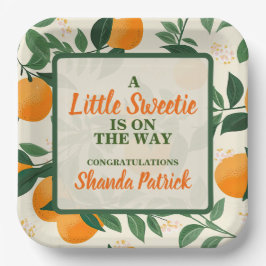 キュートオレンジテーマベビーシャワー ペーパープレート