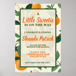 キュートオレンジテーマベビーシャワー ポスター