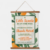 キュートオレンジテーマベビーシャワー 吊り下げ型タペストリー (正面)