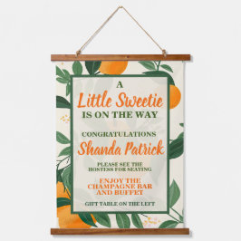 キュートオレンジテーマベビーシャワー 吊り下げ型タペストリー