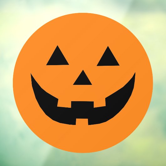 キュートオレンジハロウィーンのカボチャのちょうちんカボチャ顔ハロウィン ウィンドウサイン (シート3)