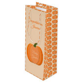 キュートオレンジパンプキ男女兼用ンカスタムニューママ ワインギフトバッグ (正面アングル)