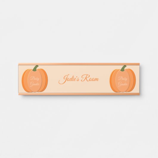 キュートオレンジパンプキ男女兼用ンカスタム子供部屋 サインプレート (正面)