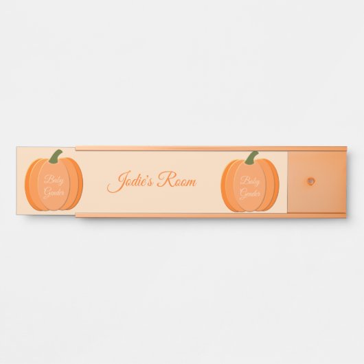 キュートオレンジパンプキ男女兼用ンカスタム子供部屋 サインプレート (正面)