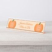 キュートオレンジパンプキ男女兼用ンカスタム デスクネームプレート (正面)