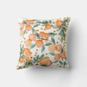 キュートオレンジフルーツカントリー金ゴールドグリッターホワイト クッション (裏面)