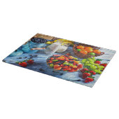 キュートオレンジブドストロベリーフローラ自然 カッティングボード (角)