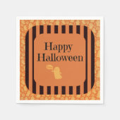 キュートオレンジブラック幽霊ハッピーハローウィンパーティー スタンダードカクテルナプキン (正面)