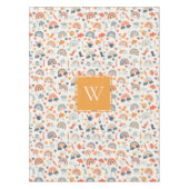 キュートオレンジブルー春レインボークラウドパターン テーブルクロス (正面)