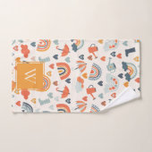 キュートオレンジブルー春レインボークラウドパターン バスタオルセット (ハンドタオル)