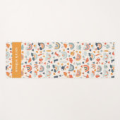 キュートオレンジブルー春レインボークラウドパターン ヨガマット (正面(横))