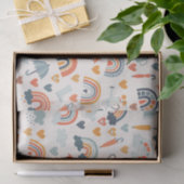 キュートオレンジブルー春レインボークラウドパターン 薄葉紙 (ギフト)