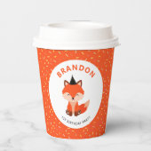 キュートオレンジベビーキツネ紙吹雪誕生日パーティー 紙コップ (裏面)