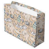 キュートオレンジベビーハロウィンカボチャ、こうもり&幽霊 ラージペーパーバッグ (裏面アングル)