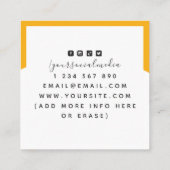 キュートオレンジペット顔動物気にサロンスパモダン スクエア名刺 (裏面)