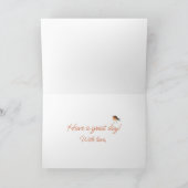 キュートオレンジロビン – シンプル誕生日 カード (内部)