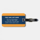 キュートオレンジ水玉模様いかりウィズネイビー名前をカスタムする ラゲッジタグ (裏面横)