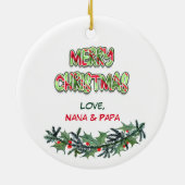 キュートオレンジ虎猫キッテンクリスマスリース セラミックオーナメント (裏面)