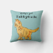 キュートオレンジ虎猫キッテングラフィックタブビチュード クッション (裏面)