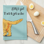 キュートオレンジ虎猫キッテンタブビツ キッチンタオル (四つ折り)