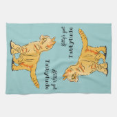 キュートオレンジ虎猫キッテンタブビツ キッチンタオル (横)