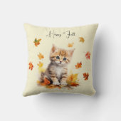 キュートオレンジ虎猫キットイン紅葉 クッション (裏面)