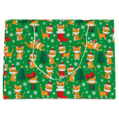 キュートオレンジ虎猫クリスマスラージ抱き枕 ラージペーパーバッグ (正面)