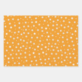 キュートオレンジ雪だるまクリスマスツリースターパターン ラッピングペーパーシート (正面2)
