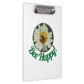 キュートオレンジ&ブラックビーオンデイジーサークルデザイン クリップボード (右)