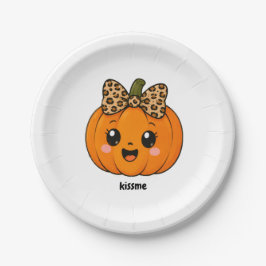 キュートオレンジ リトルパンプキン ハロウィン 名前カスタマイズ ペーパープレート