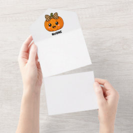 キュートオレンジ リトルパンプキン ハロウィン 名前入れ オールインワン招待状