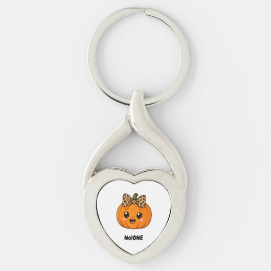 キュートオレンジ リトルパンプキン ハロウィン 名前刺繍 キーホルダー (正面)