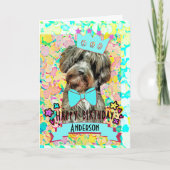 キュートオージープードルドッグハッピーバースデー カード (正面)