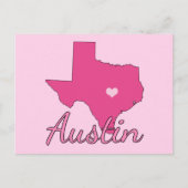 キュートオースティンテキサス州ガールピンク ポストカード (正面)