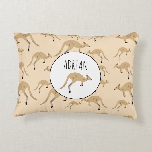 キュートオーストラリアカンガルーパタン名前をカスタムする アクセントクッション (裏面)