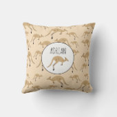 キュートオーストラリアカンガルーパタン名前をカスタムする クッション (裏面)