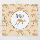 キュートオーストラリアカンガルーパタン名前をカスタムする ビールラベル (シングルラベル)