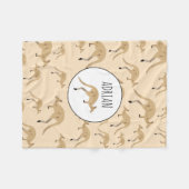 キュートオーストラリアカンガルーパタン名前をカスタムする フリースブランケット (正面(横))