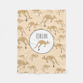 キュートオーストラリアカンガルーパタン名前をカスタムする フリースブランケット