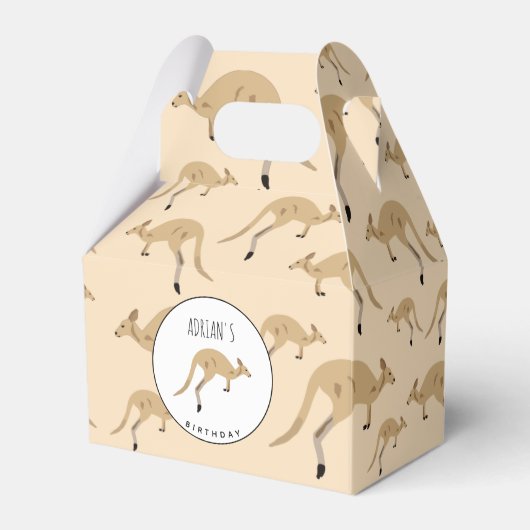 キュートオーストラリアカンガルーパタン子供の誕生日 フェイバーボックス (正面サイド)