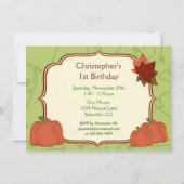 キュートオータムカボチャ1st誕生日パーティの招待状 招待状 (裏面)