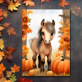 キュートオータムフォール&カボキンズホース誕生日 カード