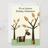 キュートオータムホース誕生日 招待状 (正面)