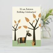 キュートオータムホース誕生日 招待状 (スタンド正面)