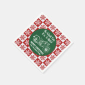 キュートオートバイクリスマス引用文雪片パーティー スタンダードカクテルナプキン (角)