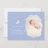 キュートオーバーザムーンアンドスターズベビー写真誕生 案内状 (正面)
