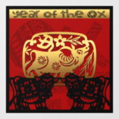 キュートオ中国のックス新年〔占星術の〕十二宮図誕生日SqWC ウィンドウサイン (シート)