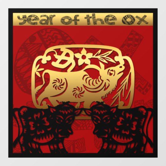 キュートオ中国のックス新年〔占星術の〕十二宮図誕生日SqWC ウィンドウサイン (シート)