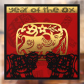 キュートオ中国のックス新年〔占星術の〕十二宮図誕生日SqWC ウィンドウサイン (シート2)