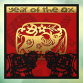 キュートオ中国のックス新年〔占星術の〕十二宮図誕生日SqWC ウィンドウサイン (シート3)